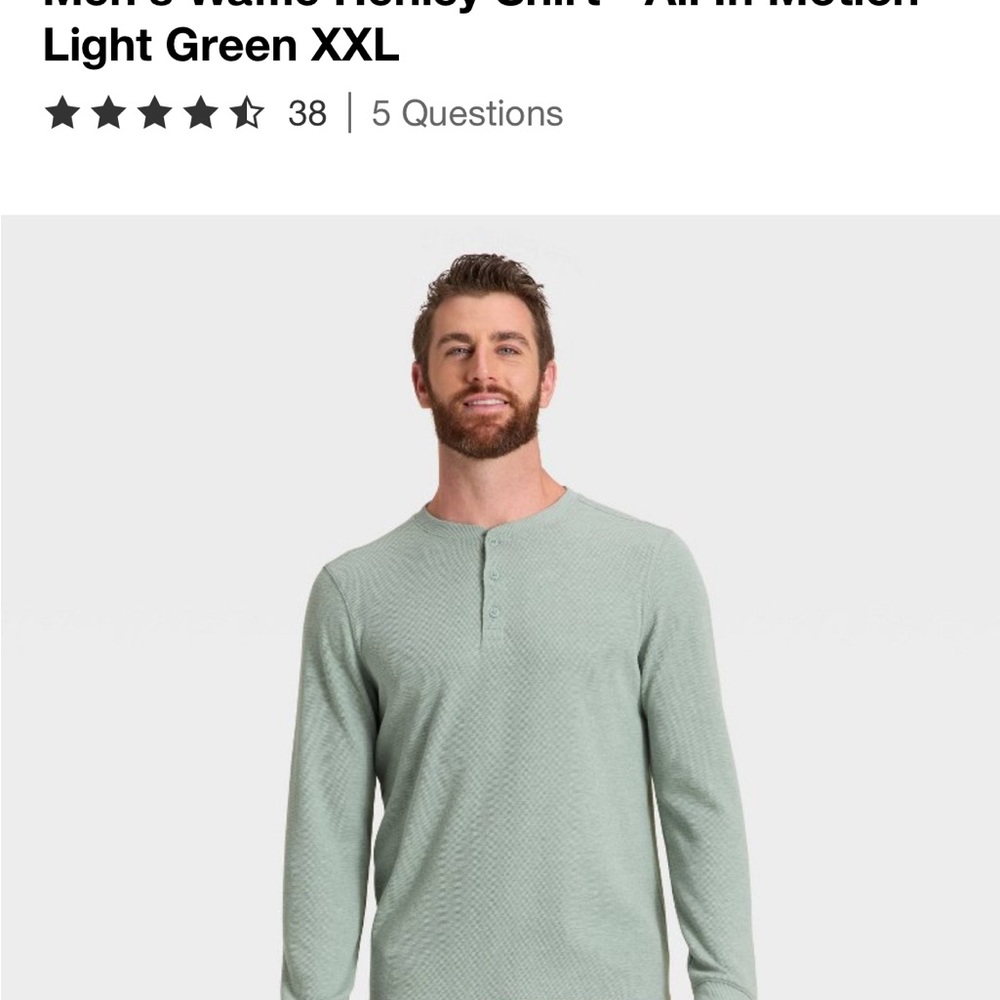 all in motion Gray Waffle Henley with Yellow Tag